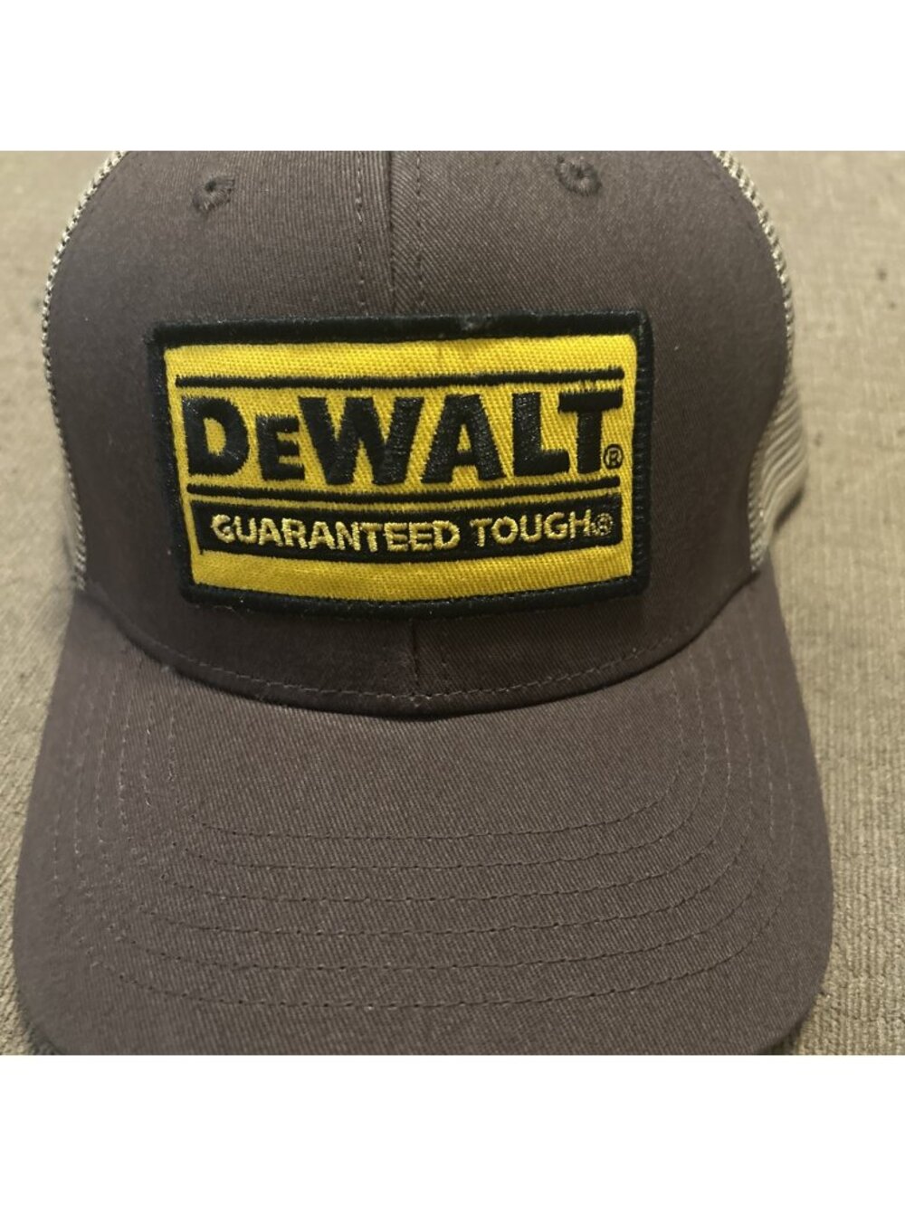 NWT Dewalt “Guaranteed Tough” Brown SnapBack Mesh Men’s Trucker Hat Build Strong